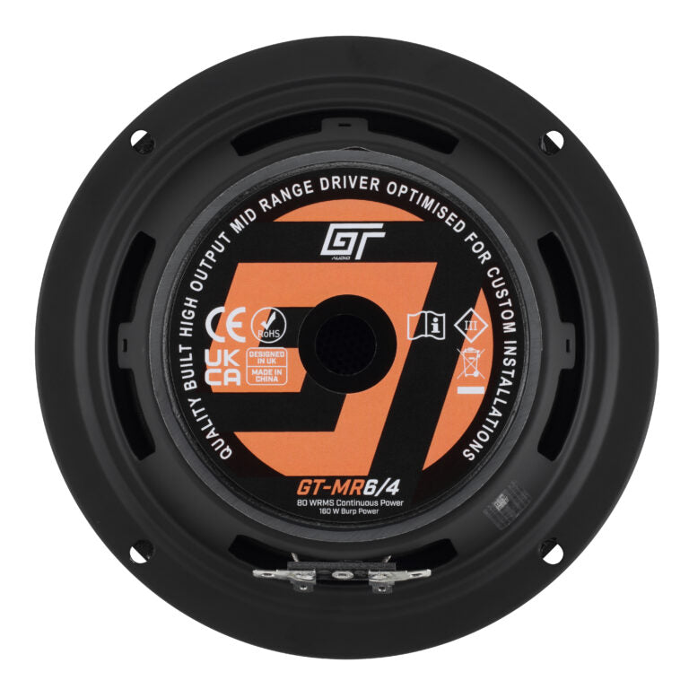GT-MR6/4 Midbass 16,5 cm GT-AUDIO 1X4Ohm SVC 80WRMS Quality Built High Output Mid Range