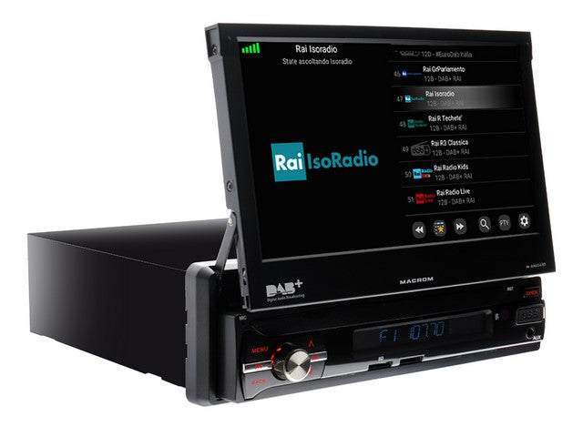 MACROM - MONITOR MOTORIZZATO 1 DIN 7'" ANDROID 10.0 DAB CON ANTENNA - M-AN6560DAB