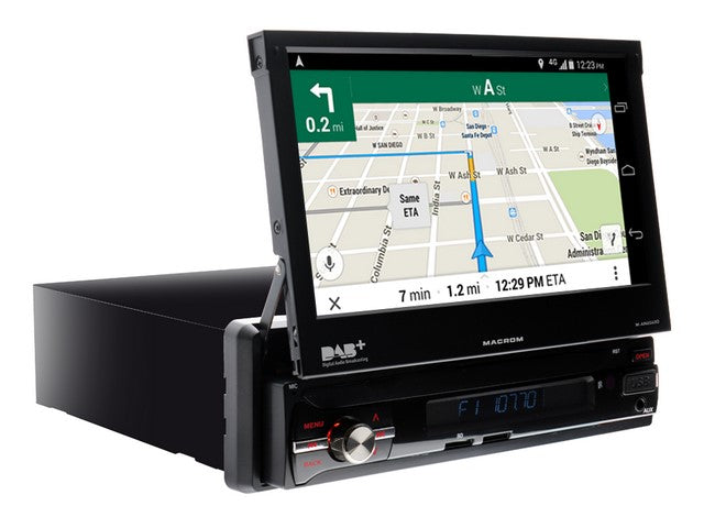 MACROM - MONITOR MOTORIZZATO 1 DIN 7'" ANDROID 10.0 DAB CON ANTENNA - M-AN6560DAB
