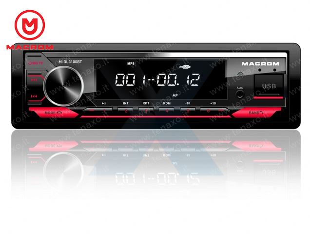 MACROM SINTONIZZATORE AM/FM+1DIN MECHALESS, SD, USB, Bluetooth - M-DL3100BT