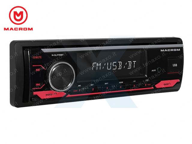 MACROM SINTONIZZATORE AM/FM+1DIN MECHALESS, SD, USB, Bluetooth - M-DL3100BT