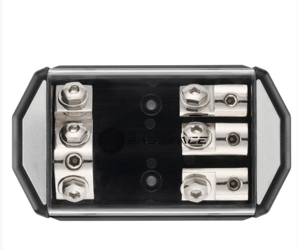 BASS FACE DIS1/3ANL PORTAFUSIBILE TRIPLO ANL - IN 0 AWG & 3 OUT PER CAVO DA 4 AWG