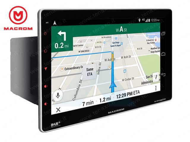 MACROM - MONITOR 2DIN 10" MECHALESS - ANDROID 10.0 - DAB CON ANTENNA - M-AN1000DAB