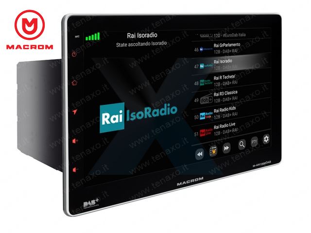 MACROM - MONITOR 2DIN 10" MECHALESS - ANDROID 10.0 - DAB CON ANTENNA - M-AN1000DAB