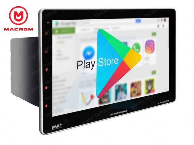 MACROM - MONITOR 2DIN 10" MECHALESS - ANDROID 10.0 - DAB CON ANTENNA - M-AN1000DAB