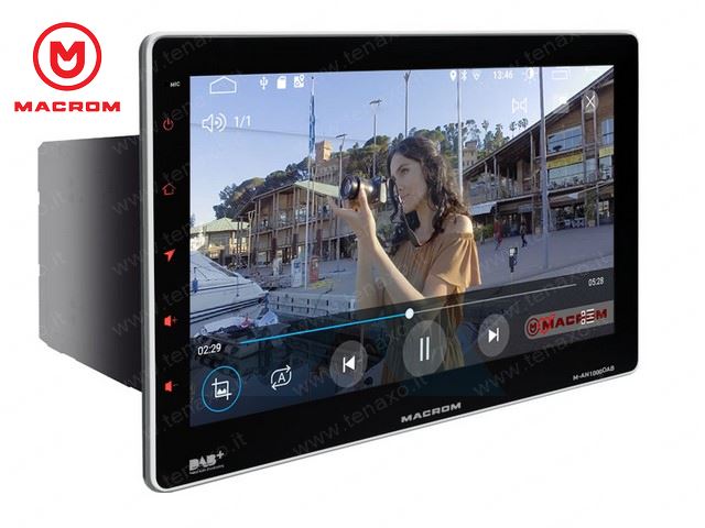 MACROM - MONITOR 2DIN 10" MECHALESS - ANDROID 10.0 - DAB CON ANTENNA - M-AN1000DAB