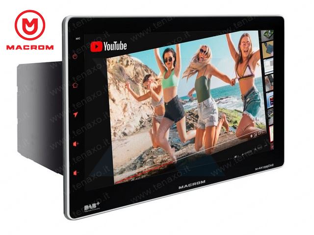 MACROM - MONITOR 2DIN 10" MECHALESS - ANDROID 10.0 - DAB CON ANTENNA - M-AN1000DAB