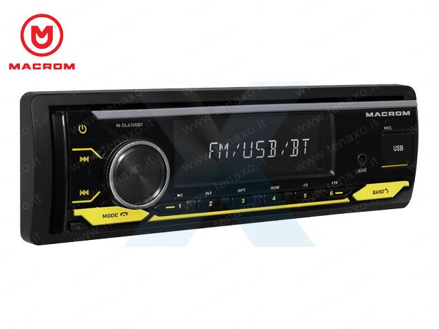 MACROM SINTONIZZATORE AM/FM+1DIN MECHALESS, SD, USB, Bluetooth - M-DL4100BT