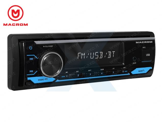 MACROM SINTONIZZATORE AM/FM+1DIN MECHALESS, SD, USB, Bluetooth - M-DL4100BT