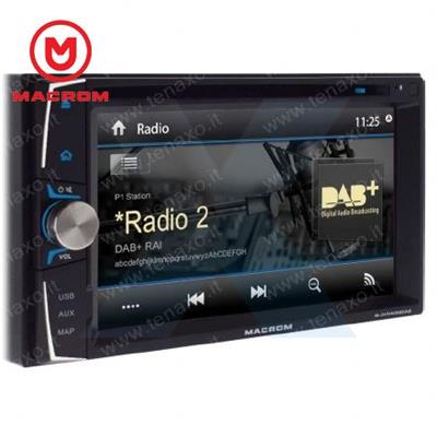 MACROM - MONITOR 2 DIN 6,2' RADIO RDS DAB+ 45x4 - CD/MP3/DVD/DVX USB - M-DVD6000DAB